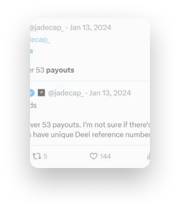 Trader payout certificate